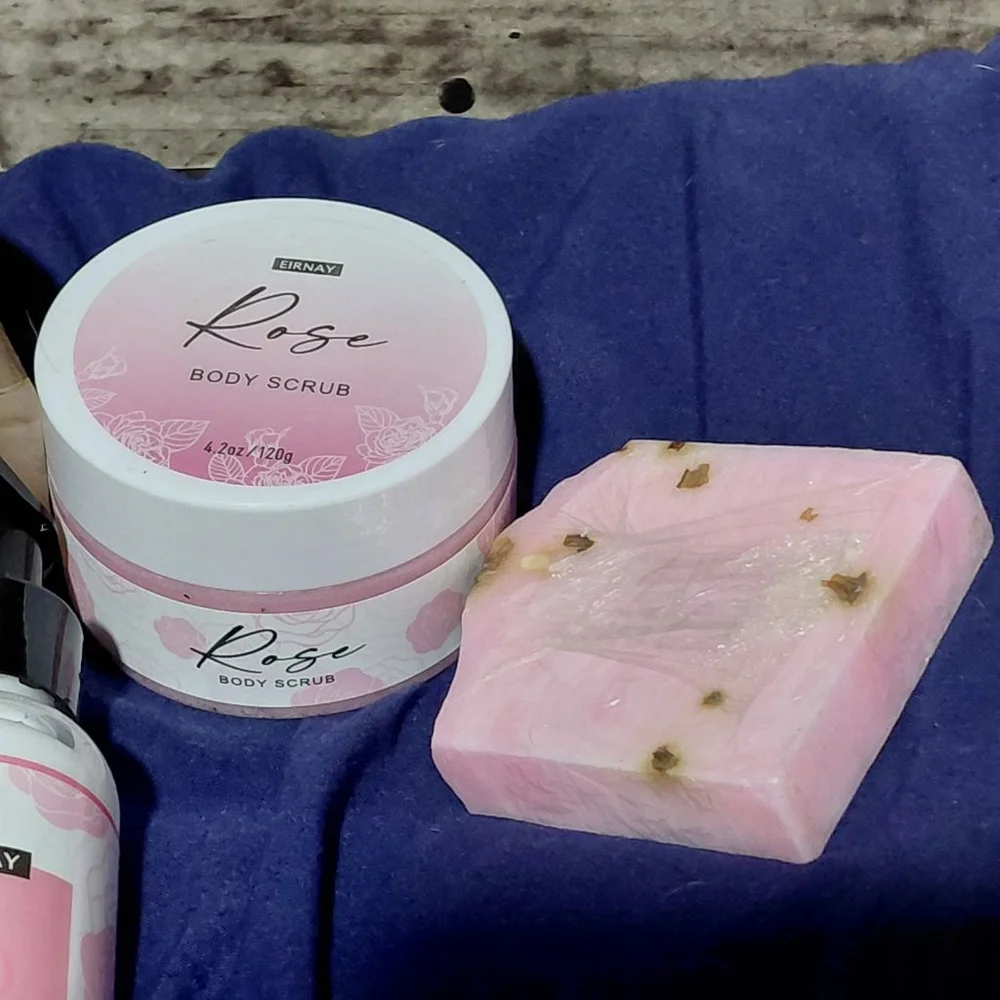 Women's Eirnay Rose Bath & Body Set Bundle Pink White